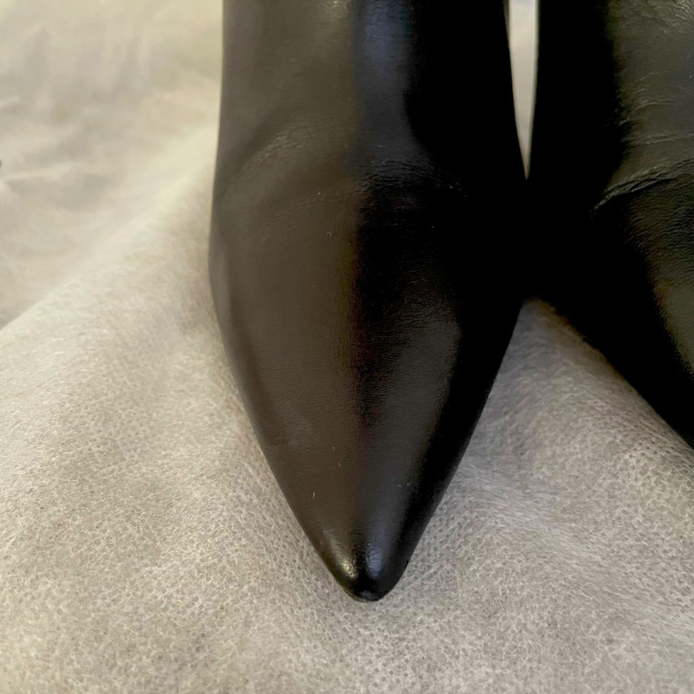 Zara Black Leather Heeled Boots 36 - Picture 4 of 7